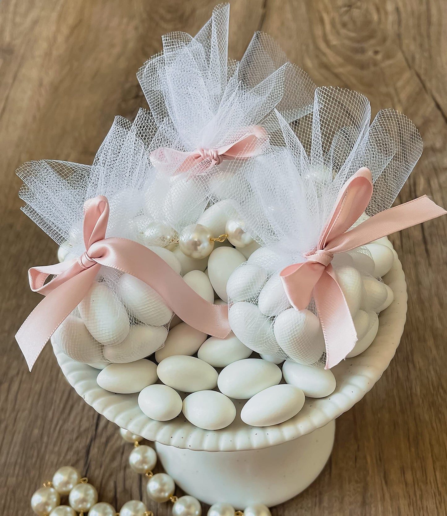White Jordan Almonds Candy Bulk 5LB Candy Covered Almond Wedding Favors With Sweet Hard Candy Coating Italian Confetti Five Pounds I Made in USA