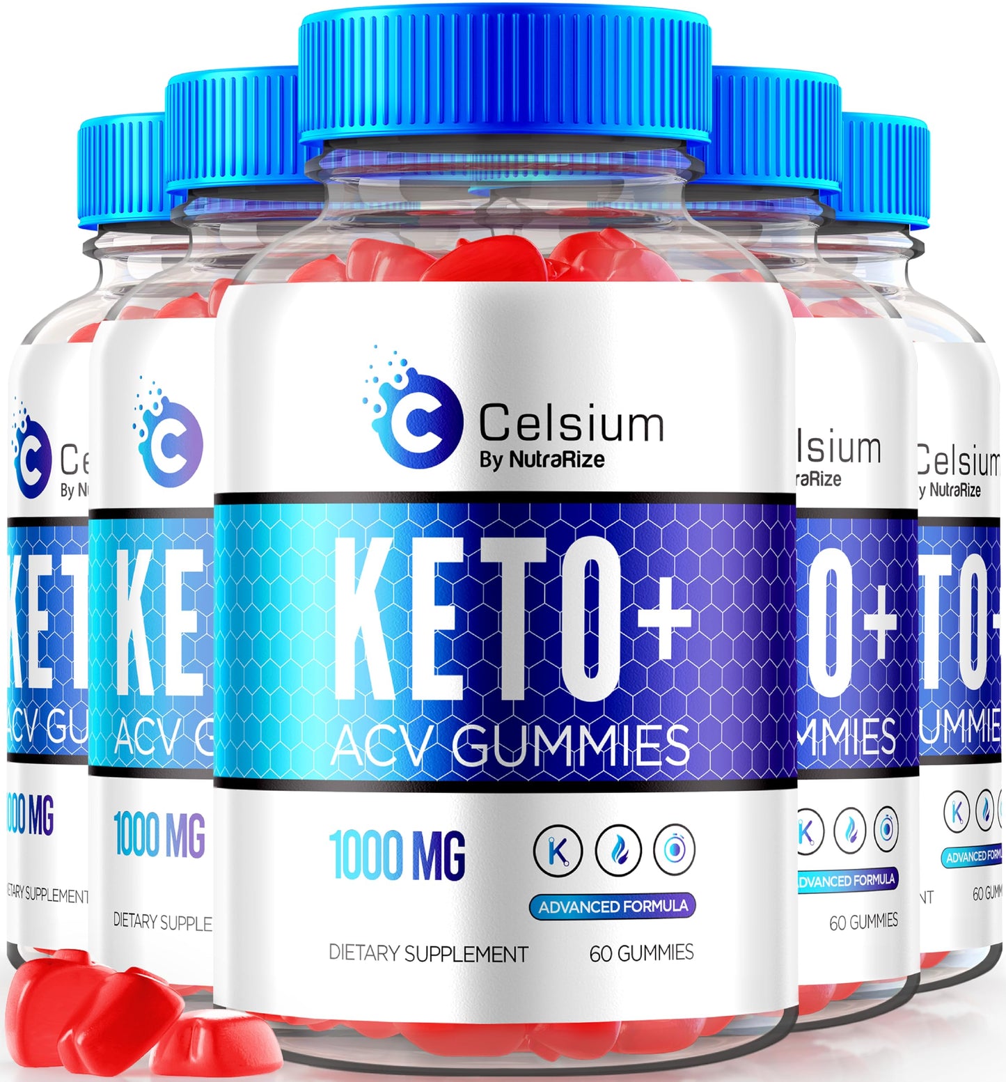 (5 Pack) Celsium Keto ACV Gummies, Celsium Keto + ACV Advanced Formula, Celsius Keto Plus 1000MG Apple Cider Vinegar, All-Natural Keto Official, Celsium Dietary Supplement, Reviews (300 Gummies)