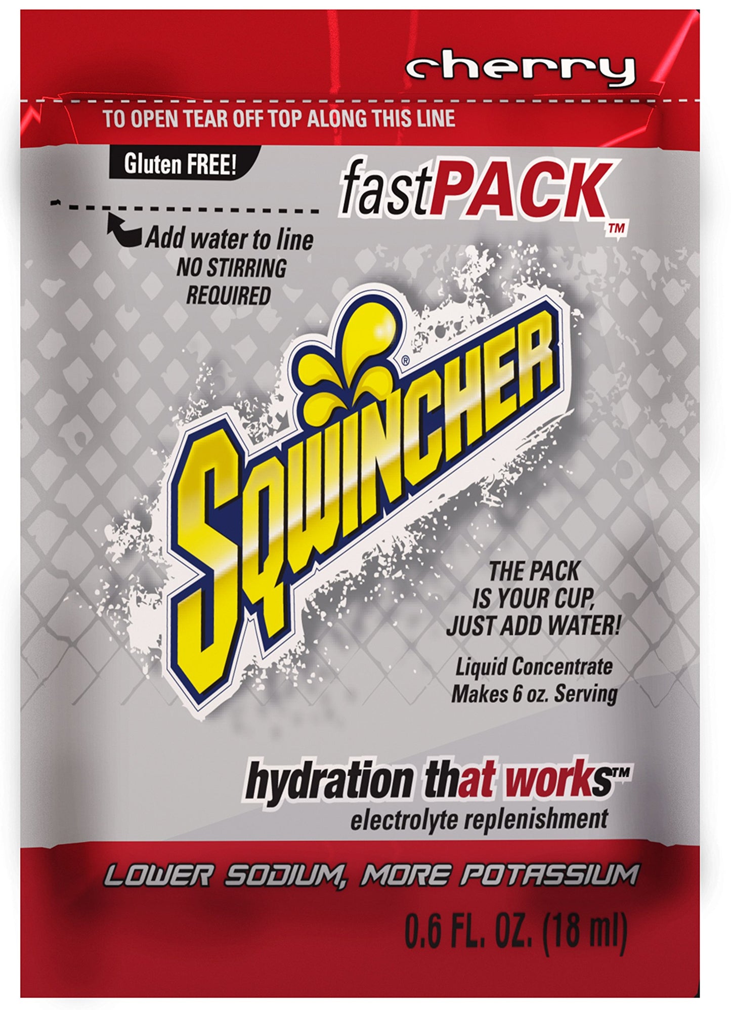 Sqwincher 015301-CH Fast Pack Liquid Concentrate Packet, 6 oz, Red, Standard (Pack of 50)