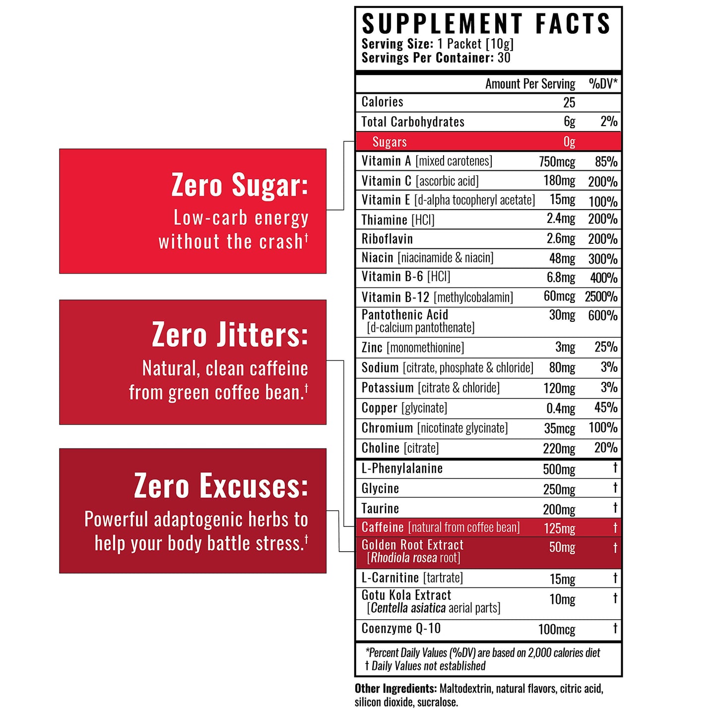 Wilderness Athlete - Energy & Focus | Energy Pre Workout for Women & Men - Energy Powder Drink Mix with Natural Caffeine - Low-Carb, Zero Sugar, No Crash Workout Powder - 30 Serving Tub (Orange)