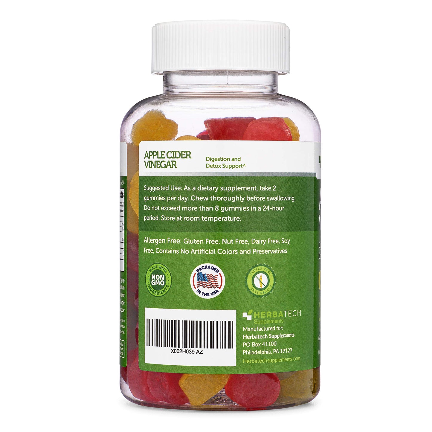Apple Cider Vinegar Gummies (Keto Friendly) with Mother (100 Gummies, Extra Large Bottle) for Digestion and Detox, Enhanced with Ginger Dry Extract (Chewable, Made in The USA, Gluten Free)