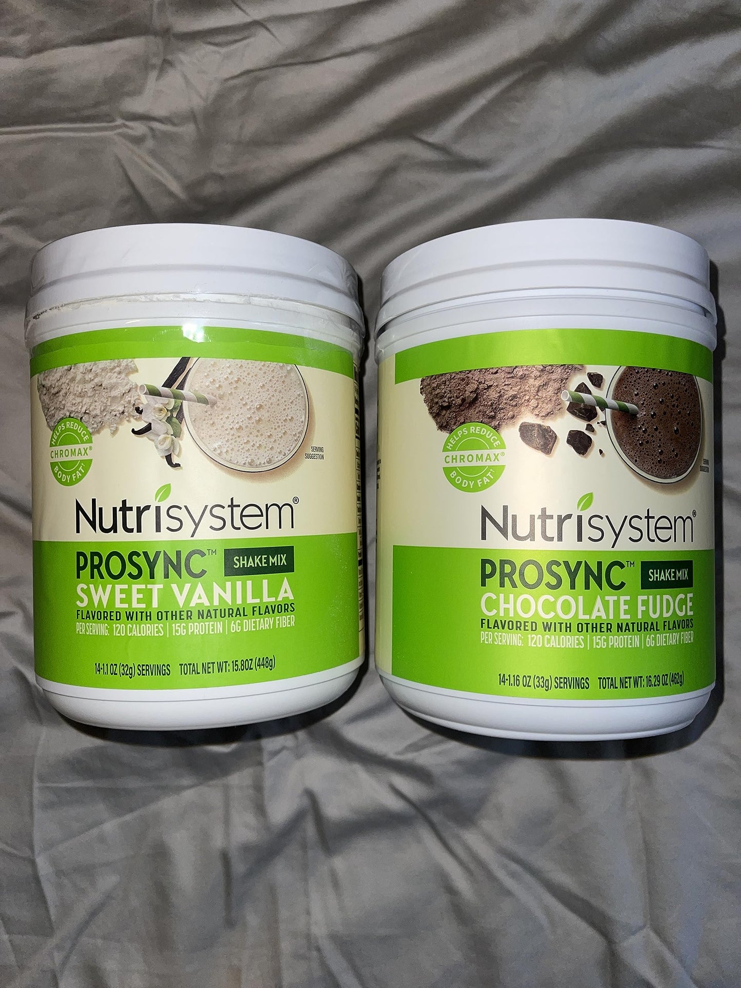 Nutrisystem Nutricrush Probiotic Shakes Chocolate Fudge and Sweet Vanilla Shake Mix - Protein & Probiotics Support Digestive Bust Belly Bloat 2 Containers 16.3 oz. each 28 Servings,(Pack of 2)