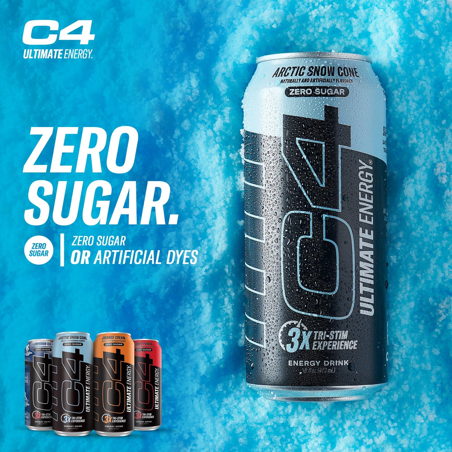 C4 Ultimate Sugar Free Energy Drink 16oz Pack of 12
