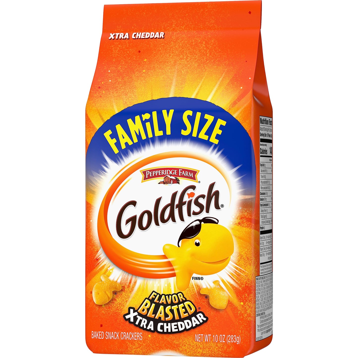 Goldfish Crackers Flavor Blasted Xtra Cheddar Crackers Family Size 10 Oz Bag