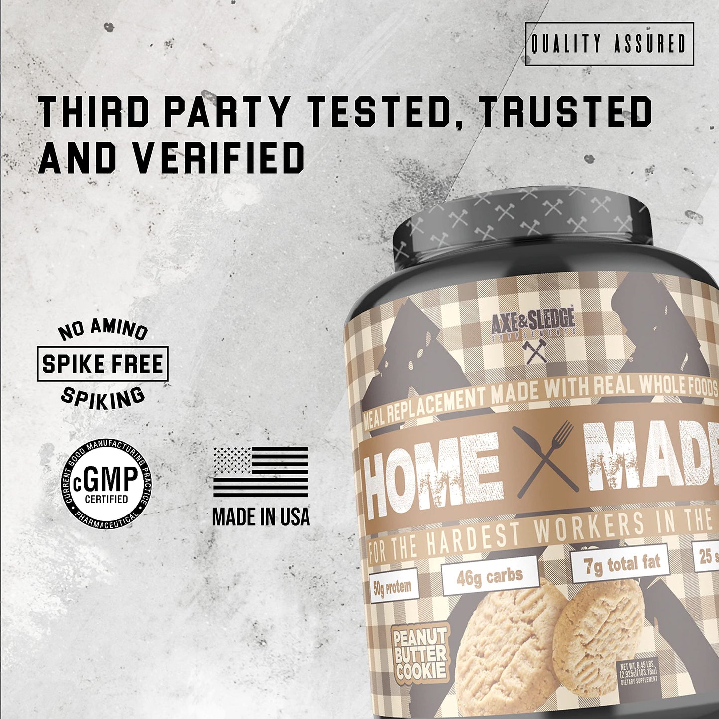 Axe & Sledge Supplements Home Made Whole-Foods-Based Meal Replacement Powder with Digestive Enzymes, Protein, Carbohydrates, and Fats, 25 Servings, Blueberry Muffin