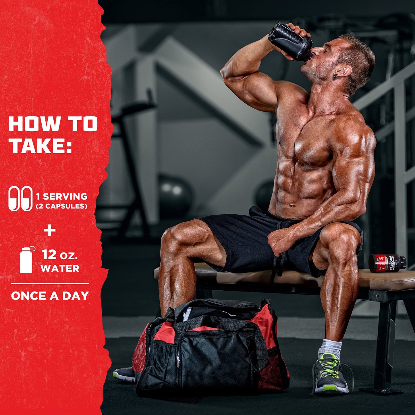 Testosterone Booster - Testosterone Supplement for Men - Workout Supplement for Muscle Growth, Libido, Stamina, Strength, Endurance - Male Enhancing Supplement Pills - Men's Test Booster - Tongkat Ali