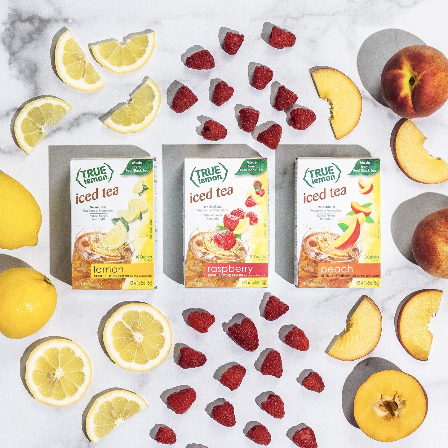 True Citrus Lemon Iced Tea Peach 6 Count Pack of 12