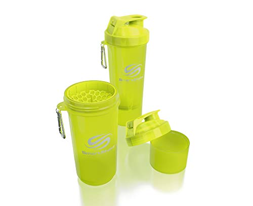 Smartshake Water Bottle, 17 oz, Slim Neon Yellow