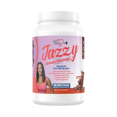 Jazzy Vegan Protein Powder for Women (907 gm) Chocolate Protein Powder, Lactose & Gluten Free Protein Blend, Plant Based, Nutrition for Energy Boost (28 Servings) Sweetened with stevia
