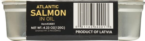 Baltic Gold Atlantic Salmon Fillets In Oil  423 oz 120g Salmon in Oil 3 Pack 3 Pack