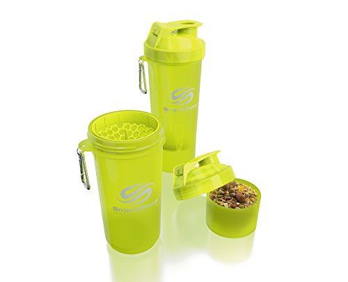 Smartshake Water Bottle, 17 oz, Slim Neon Yellow