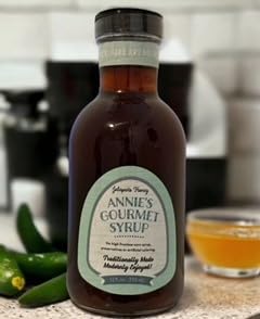 Annies Gourmet Syrup  Homemade  Jalapeno Honey  Syrup  Sweet  Savory  Spicy  Breakfast  Pancakes  Waffles  Beverages  Natural  No Artificial  Tea  Sweet Tea  Biscuits  Jalapeno Honey 12 Oz