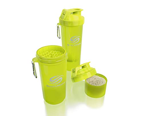 Smartshake Water Bottle, 17 oz, Slim Neon Yellow