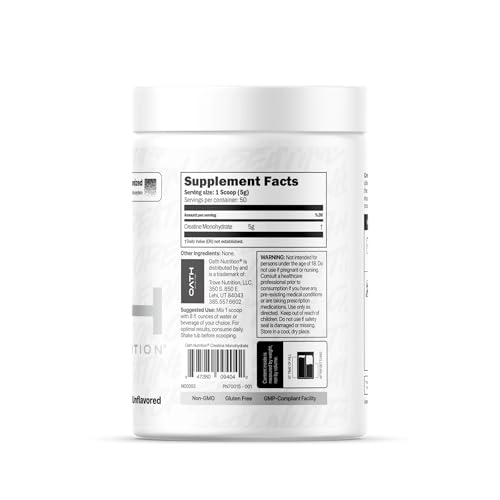 OATH NUTRITION - Creatine Monohydrate - 50 Servings - Unflavored