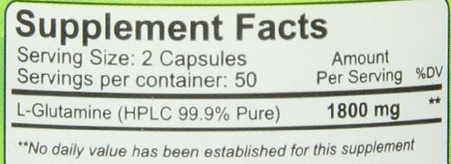 NutraKey Glutamine 900mg, 100 Count