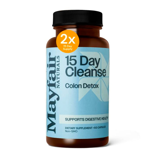 30 Day Supply,15 Day Cleanse Colon Detox, 60 Capsules (30 Servings), Natural Laxative for Constipation and Digestive Health Supplement, Dietary Supplement