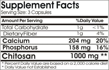 Chitosan 1000mg // 180 Capsules // Pure // by PureControl Supplements