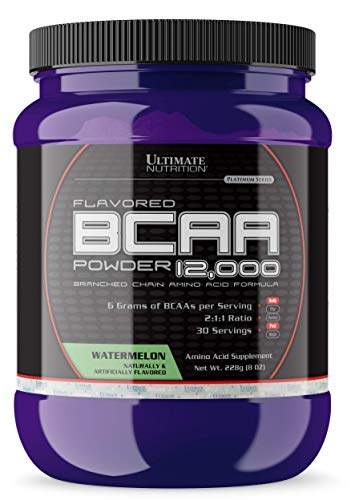 Ultimate Nutrition Flavored BCAA Powder - Caffeine Free with 3g Leucine 1.5g Valine 1.5g Isoleucine - Post Workout Amino Acid Supplement, Watermelon, 30 Servings