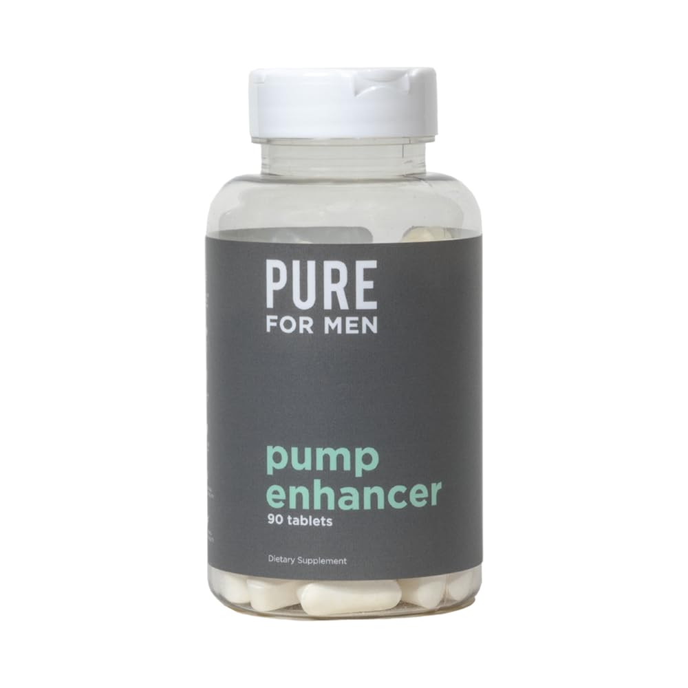 Pure for Men Pump Enhancer | Pre Workout Supplement for Muscle Pump, Stamina and Increased Blood Flow | Nitric Oxide Booster with L-Arginine & L-Citrulline | Focus and Energy Support | 90 Count