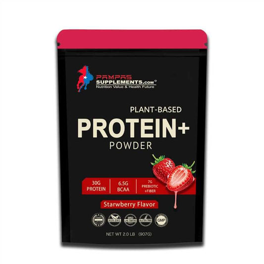 Vegan Protein Powder, Strawberry Flavor, 2 LB - 30g Plant Protein, 7g Prebiotic Fiber, No Lactose Ingredients, Non-GMO, Sport Protein,for Shakes & Smoothies