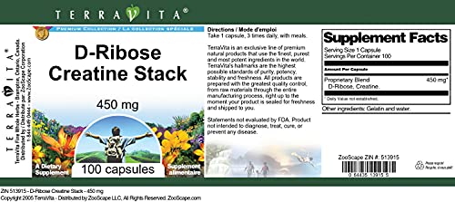 D-Ribose Creatine Stack - 450 mg (100 Capsules, ZIN: 513915) - 2 Pack