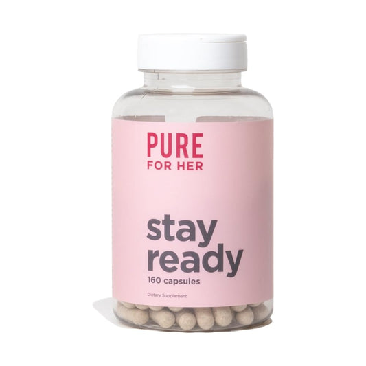 Pure for Her Vegan Stay Ready Fiber Supplement for Women | Bloat & Gas Relief, Supports Digestive Health, Regularity & Appetite Control | 160 Capsules