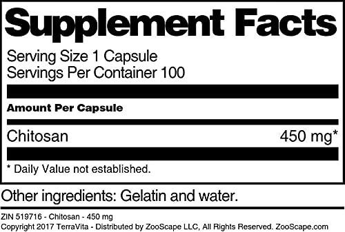 Chitosan - 450 mg (100 Capsules, ZIN: 519716)