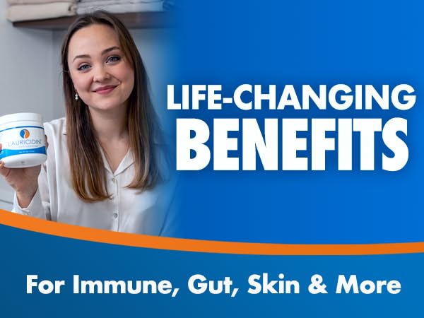 Lauricidin- The Original Monolaurin Supplement- 3000mg per Serving- 227g per Jar (Essential Immune Support and Gut Health)