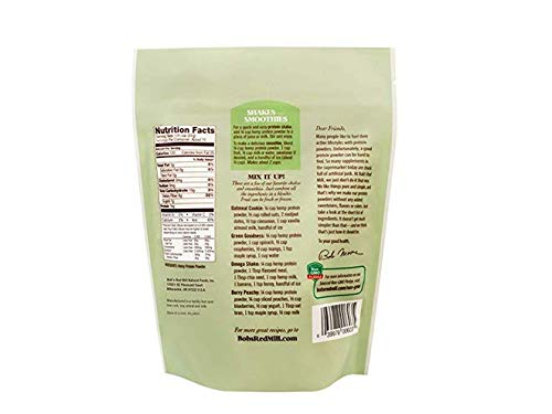 BOBS RED MILL PROTEIN PWDR HEMP, 16 OZ, PK- 4