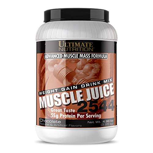 Ultimate Nutrition Muscle Juice 2544 Whey Protein Isolate- Muscle Builder-High Calorie-Weight Gain Drink Mix- 55 Grams of Protein Per Serving, Chocolate, 4.96 Pounds