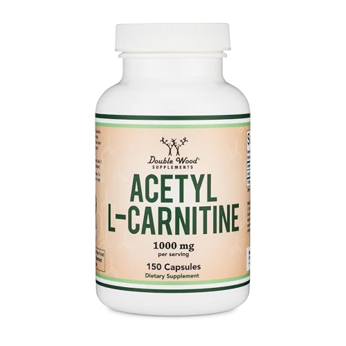 Acetyl L-Carnitine 1,000mg Per Serving, 150 Capsules (ALCAR for Brain Function Support, Memory, Attention, and Stamina) Acetyl L Carnitine That is Third Party Tested by Double Wood