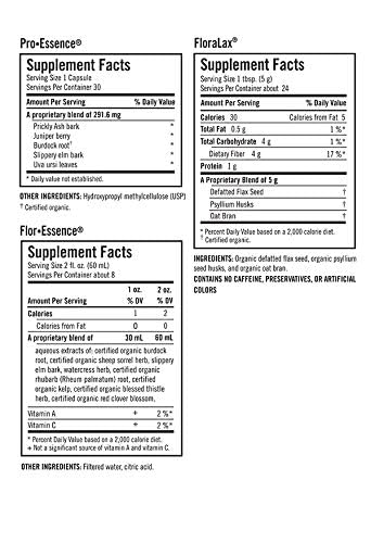 Flora - Flor-Essence 7-Day, 3-Step Kit for Full Body Detox & Cleanse, Detox Kit Contains Detox Tea, ProEssence for Urinary Health and FloraLax Laxative, Plant-Based, Gluten Free, Non GMO