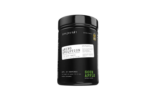 Project #1 AminoEVolution: Muscle Support & Recovery | BCAA's, EAA's, Electrolytes Powder | Keto-Friendly Energy Boost | Pre Workout for Men & Women | 30 Servings - Sour Apple | Amino Acids
