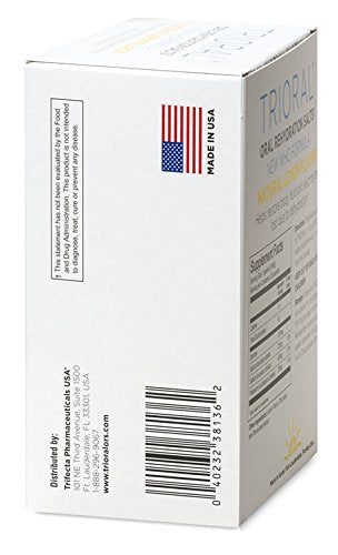TRIORAL Natural Lemon w/Stevia Oral Rehydration Salts - WHO Hydration Supplement Salts Formula - Combat Dehydration from Workouts, Fluid Loss and Much More (25 Packets/Box)
