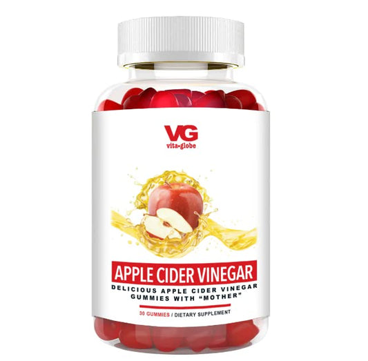 VitaGlobe Apple Cider Vinegar 500mg with B6, B12 and Folate Gummy with Mother - Formulated for Healthy Calorie Loss and Energy Supplement, 60 Count
