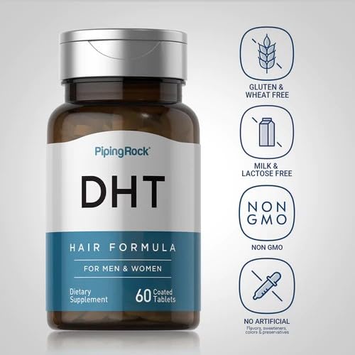 Piping Rock DHT Advanced Hair Formula | 60 Tablets | for Men and Women | Non-GMO, Gluten Free Supplement
