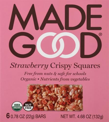 MadeGood Strawberry Crispy Squares 6 Healthy Snacks 078oz