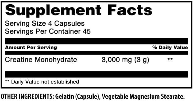Amazing Formulas Creatine Monohydrate 3000 Mg Per Serving Supplement | 180 Capsules | Non-GMO | Gluten Free | Made in USA (2 Pack)