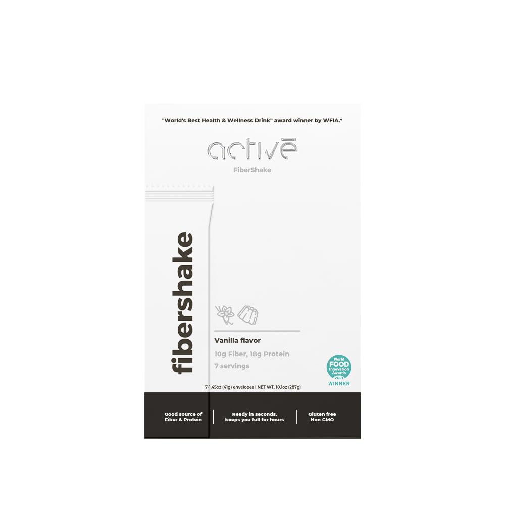 activé FiberShake Vanilla Flavor | 10g Fiber |18g Protein | No Artificial Sweeteners | Non-GMO | 7 Servings per one Box (41g) Each Serving | Fiber Shake