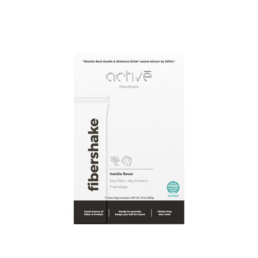 activé FiberShake Vanilla Flavor | 10g Fiber |18g Protein | No Artificial Sweeteners | Non-GMO | 7 Servings per one Box (41g) Each Serving | Fiber Shake