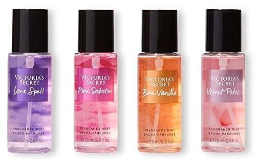 Victoria's Secret Fragrance Mist Collection 4 Piece Mini Gift Set, Assorted Scents