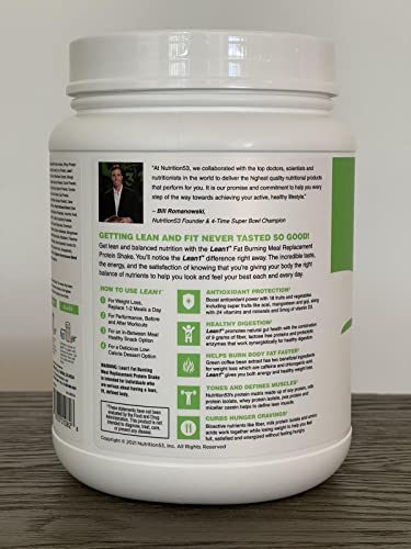 Nutrition 53 Lean 1 Fat Burning Protein Shake, Vanilla Flavor, 15 Serving Tub