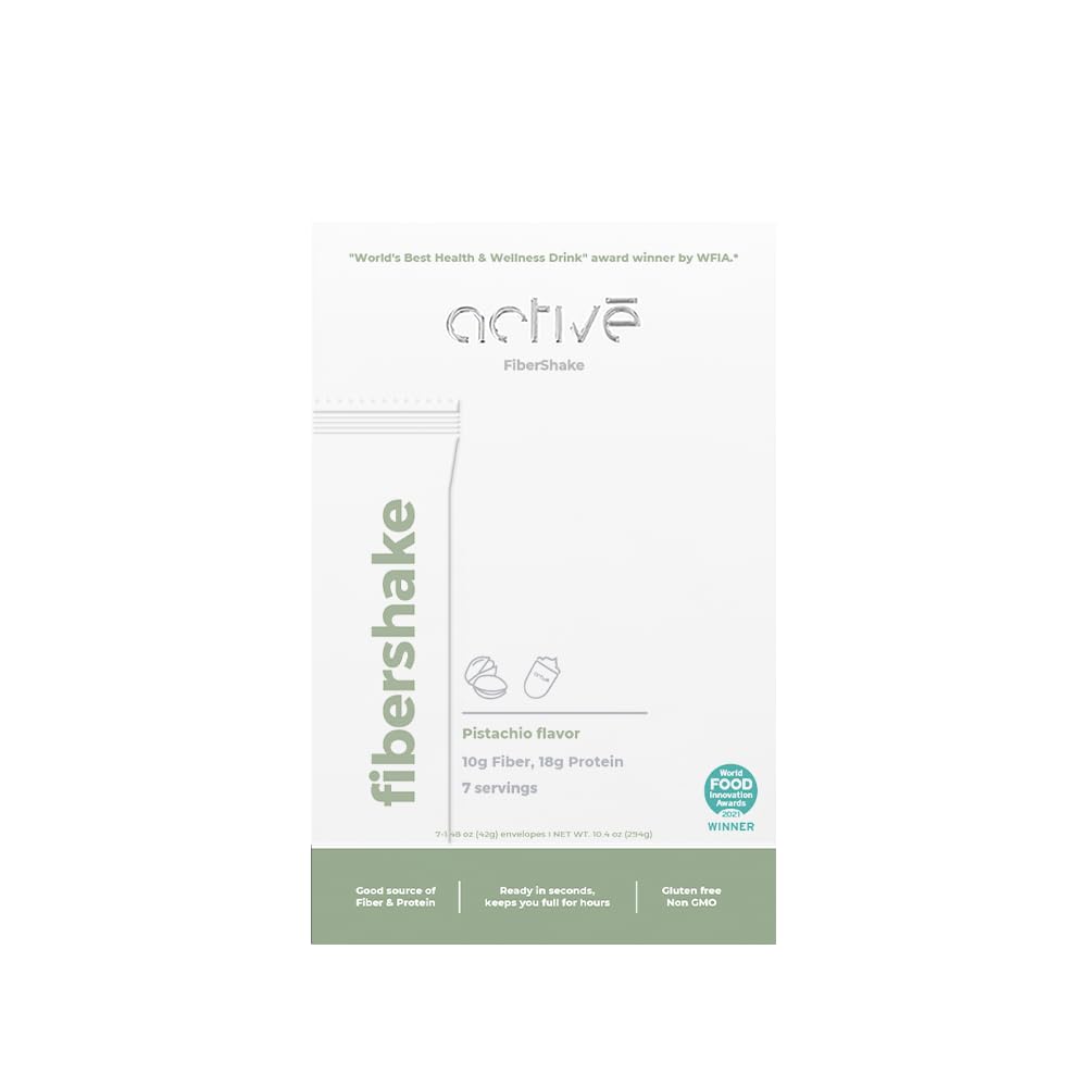 activé FiberShake Pistachio Flavor | 10g Fiber | 18g Protein| No Artificial Sweeteners | Non-GMO | Gluten Free | 7 Servings (42g Each Serving) per one Box | Fiber Shake