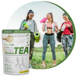 Essenzefruits ISOTEA Plant-Based Electrolytes Powder & Hydration - Daily Drink - Low Sodium and Stevia Free 1 lb (454 g) Pack - Made with 9 Superfoods + 5 High Performance Minerals (45 Servings)