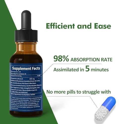 Nurbetoxa Cleavers Lymphatic Drainage Drops for Lymph System Detox Cleanse, Lymphedema Support Supplement Formula w/Echinacea, Cat’s Claw, Red Clover Extract Tincture, Use with Lymph Massage Tool. 2oz