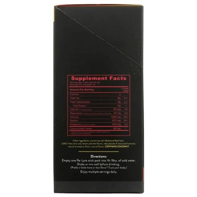 RELYTE Re-lyte Electrolyte Drink Mix Strawberry Lemonade 15 Servings Packets 3.44 oz.