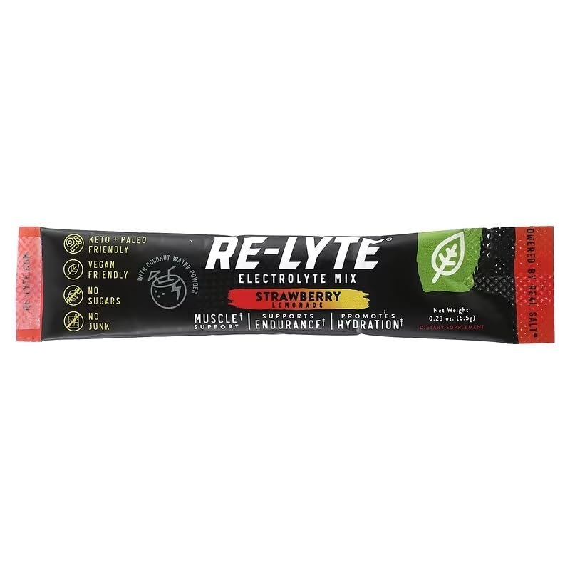 RELYTE Re-lyte Electrolyte Drink Mix Strawberry Lemonade 15 Servings Packets 3.44 oz.