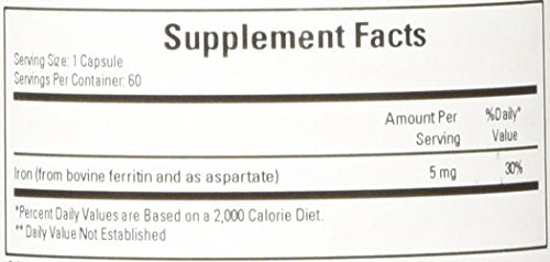Cardiovascular Research Ferritin Maximum Absorption Iron Supplement 1-Pack, 01-Cream,60 Capsules