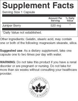 Swanson Juniper Berries Digestive Immune System Health Fiber Herbal Supplement 520 mg 100 Capsules (Caps)