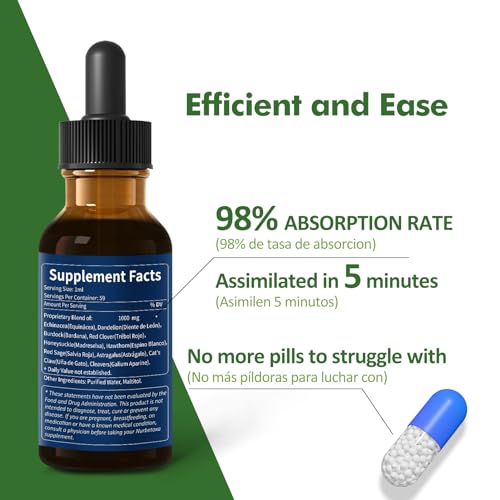 Nurbetoxa Cleavers Lymphatic Drainage Drops for Lymph System Detox Cleanse, Use with Lymph Massage Tool. 6oz